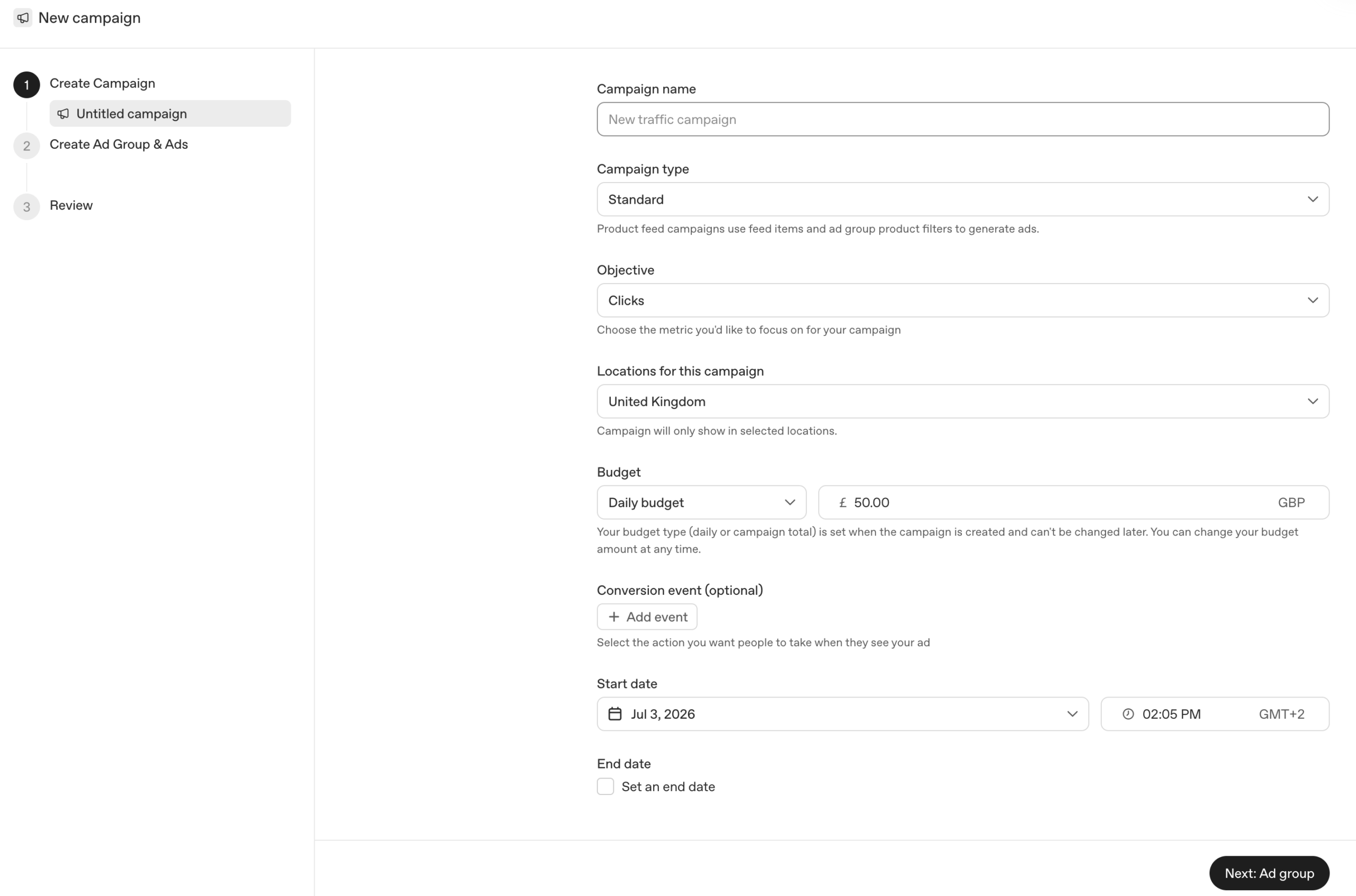 OpenAI Ads Campaign Setup in the Backend
